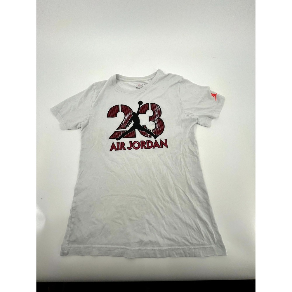 Jordan 23 T Shirt Youth XL White Jumpman Graphic Print Logo Cotton Pullover